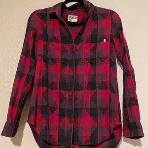 Vans red Aztec checkered flannel